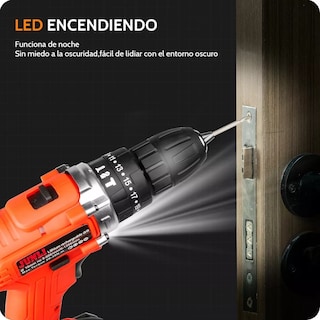 Foto 3 | Taladro de Impacto Eo Safe Imports ESI-4054 color Rojo con 2 Baterías de Litio