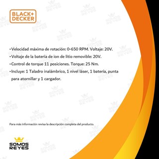 Foto 2 | Taladro Inalámbrico + Nivel Laser 360 Grado Black+Decker LD120L