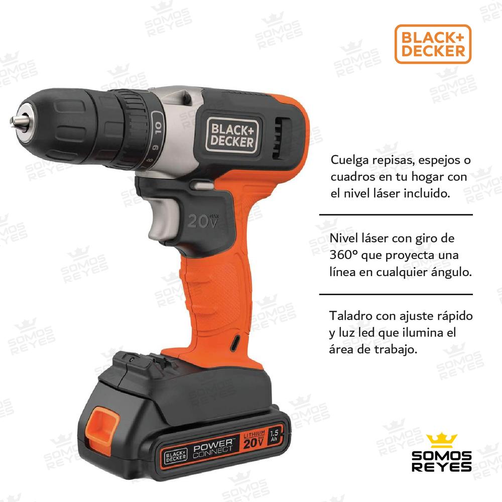 Foto 4 pulgar | Taladro Inalámbrico + Nivel Laser 360 Grado Black+Decker LD120L