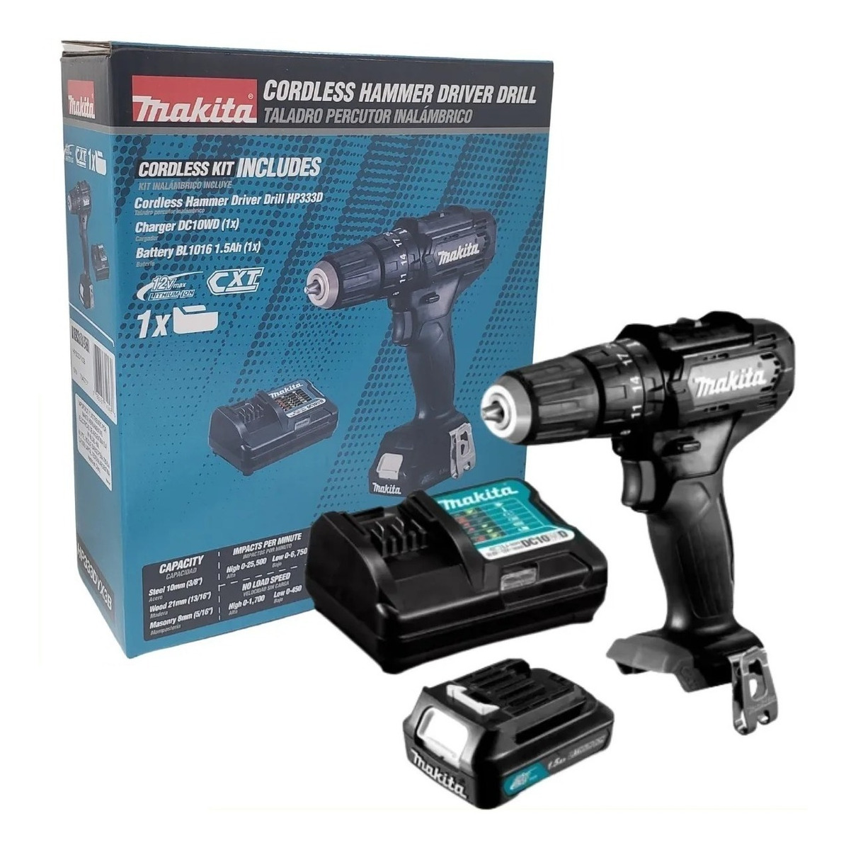 Foto 2 pulgar | Taladro Percutor Inalámbrico 12v Makita Hp33dyx3b