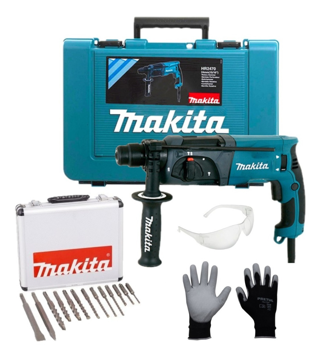 Taladro Rotomartillo Makita Sds Plus 780w Hr2470 + Brocas