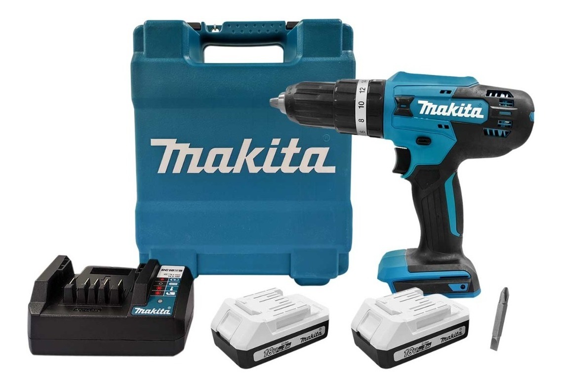 Rotomartillo 18v Makita Hp488d 1/2 Pulg + Baterías Cargador