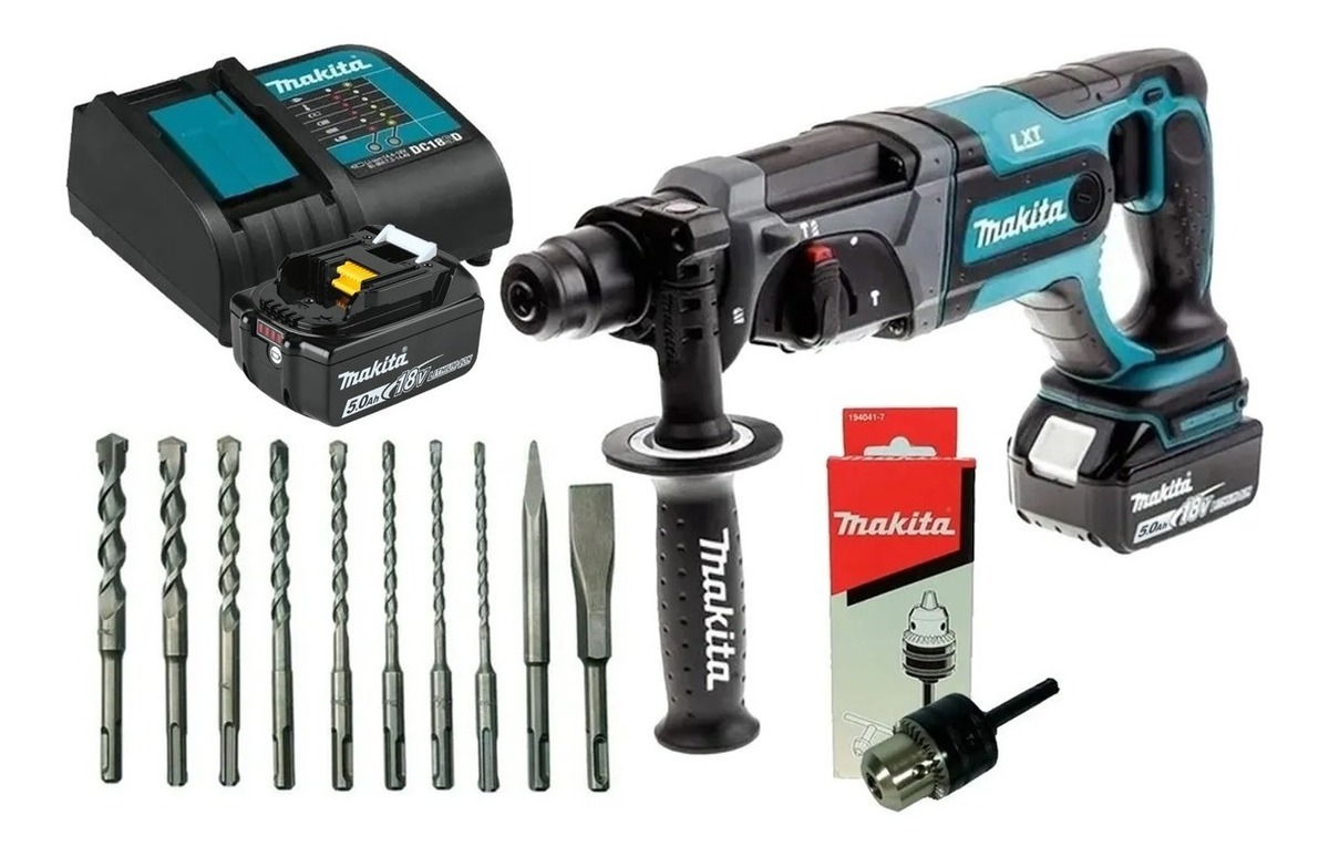 Rotomartillo Cincelador Makita Sds Plus 18v 2 Baterias 5 Ah