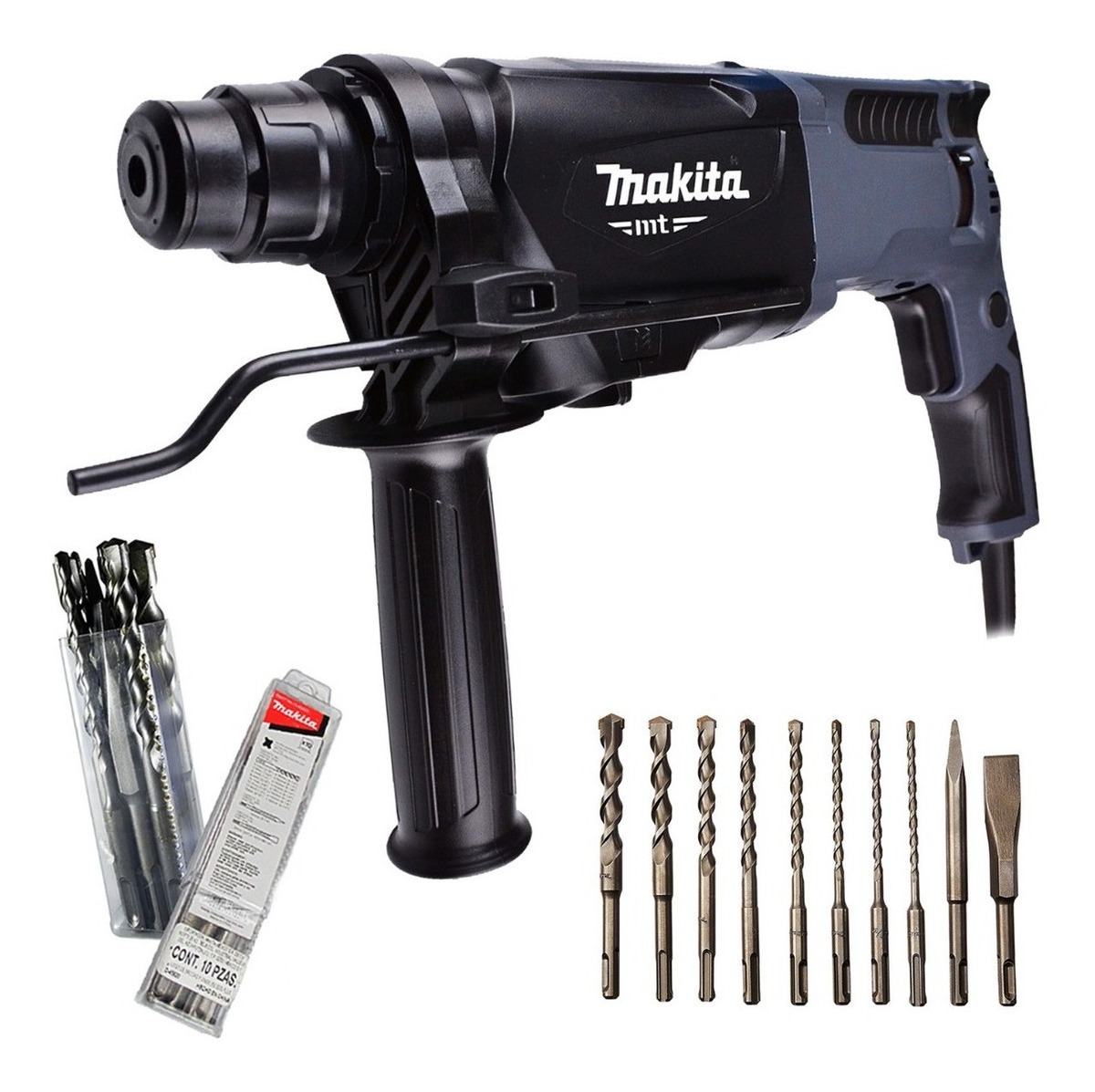 Rotomartillo Sds Plus Makita + 10 Brocas Cincelador Taladro