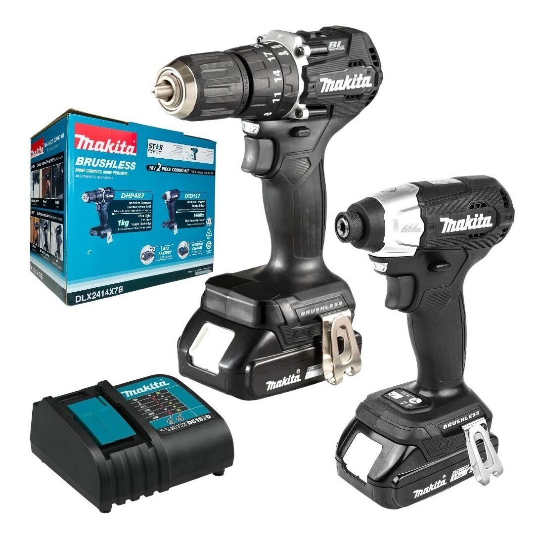 Foto 2 pulgar | Taladro Rotomartillo 1/2 + Atornillador 18v Brushless Makita