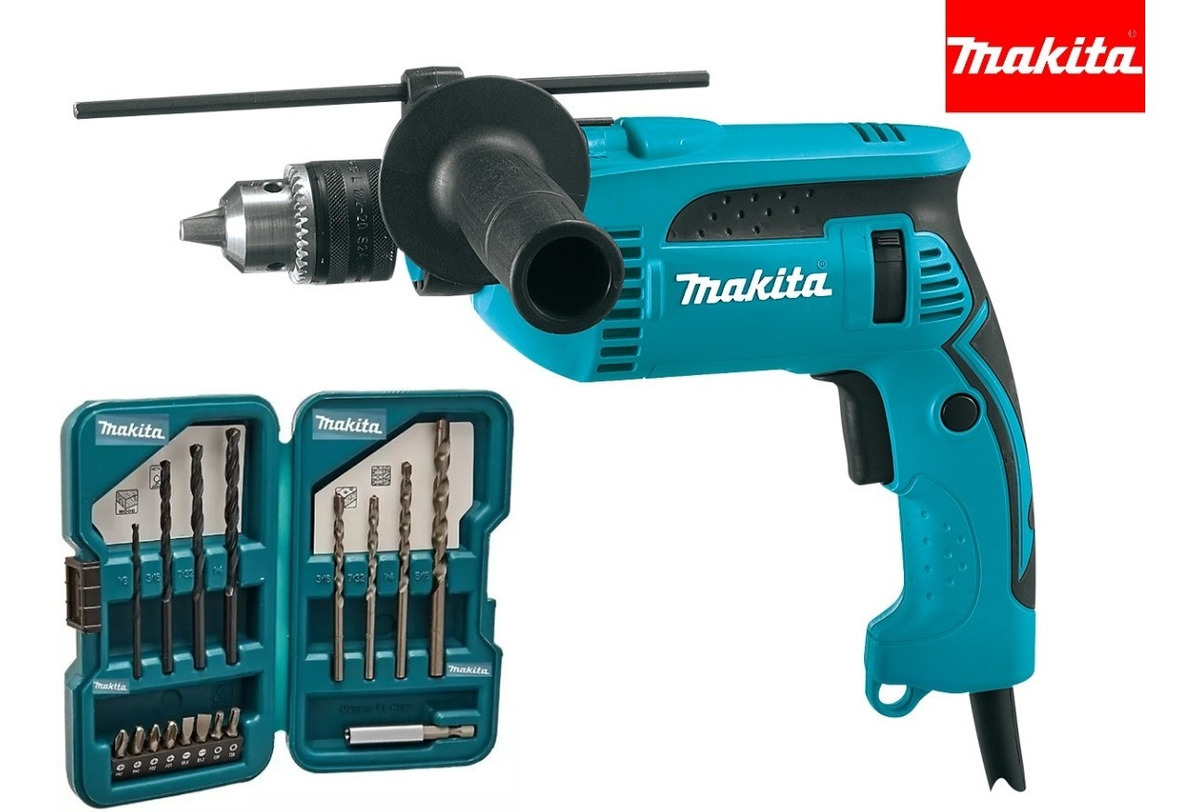 Foto 2 pulgar | Taladro Rotomartillo 1/2 Makita Hp1640 V.var Rev. + Brocas