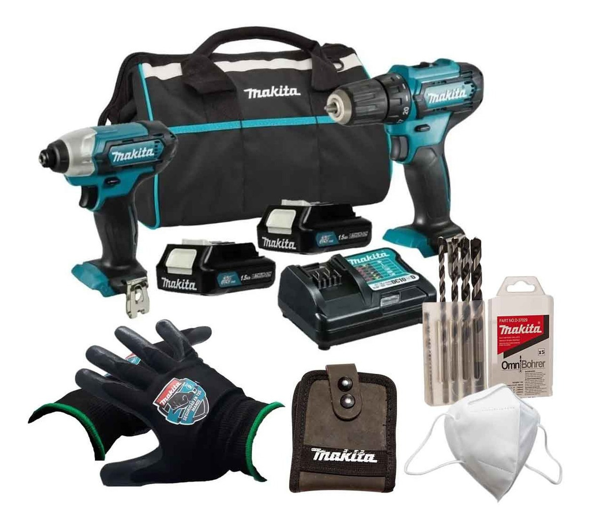 Foto 1 | Kit Atornillador Imapacto + Rotomartillo 2 Bat Clx228 Makita