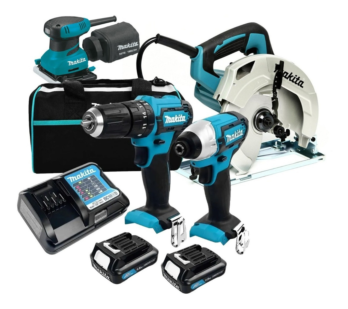 Foto 1 | Kit Combinado Makita Sierra Lijadora Taladro Atornillador