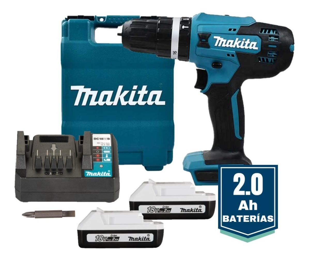 Taladro Rotomartillo Inalámbrico 1/2 Makita 18v +2 Bat 2.0ah