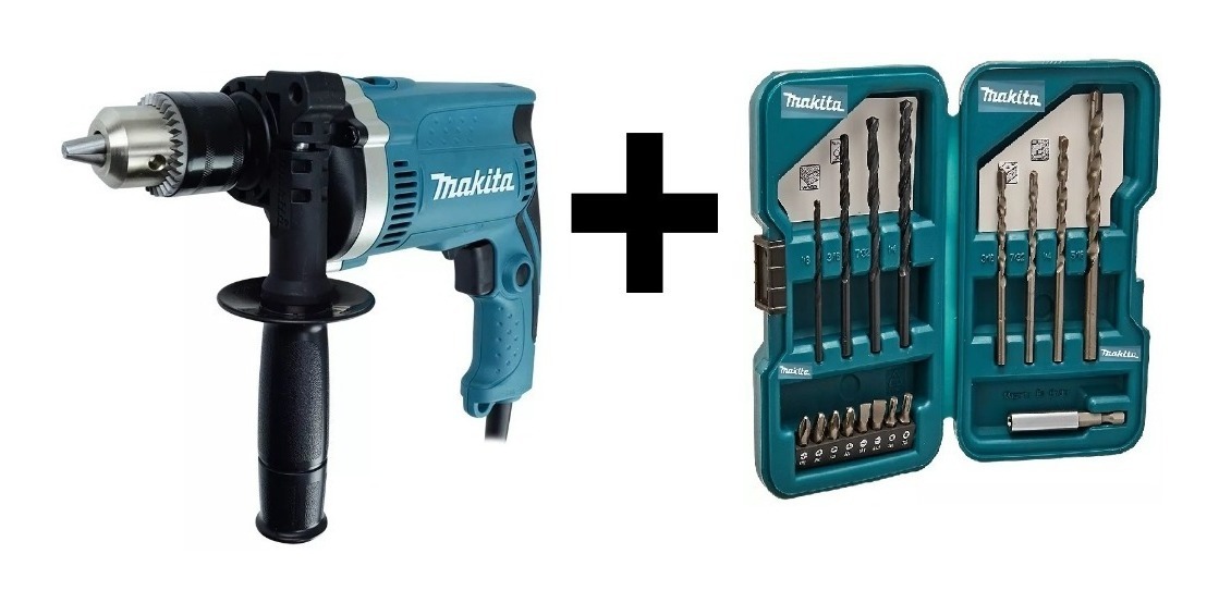 Taladro-rotomartillo 710w Makita Hp1630 + 17 Brocas D45836