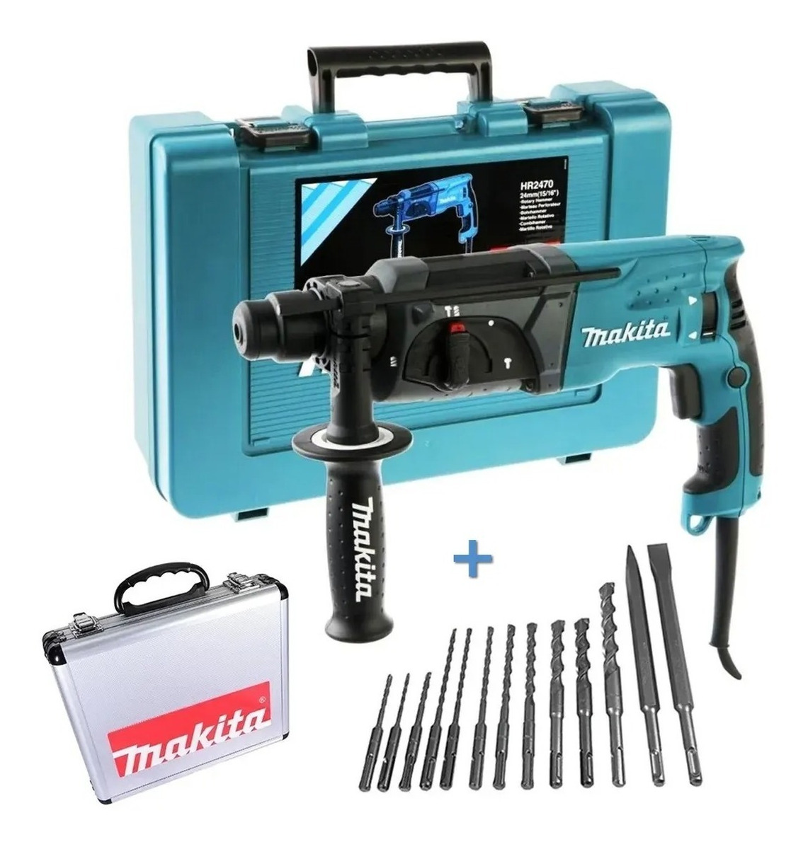 Rotomartillo Makita Taladro Sds Plus 780w + Brocas Hr2470