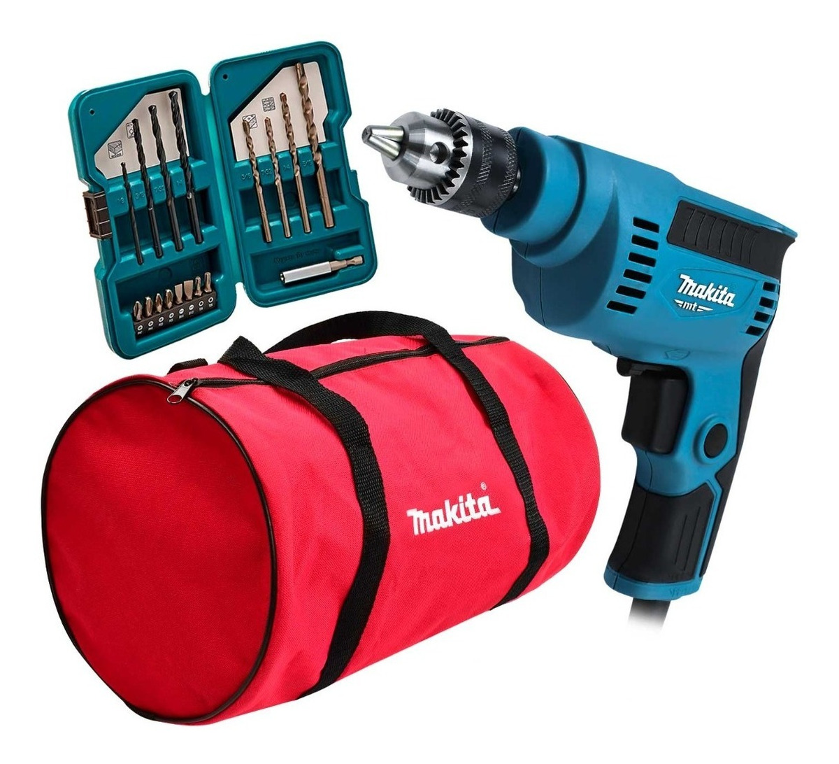 Foto 2 pulgar | Taladro Makita Mt M6501b 230w 1/4 Pulg + Brocas + Maleta