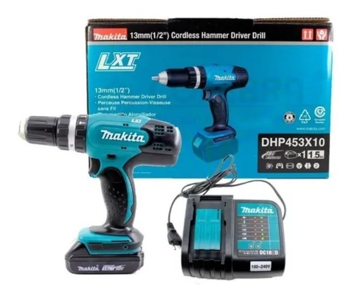 Rotomartillo Atornillador Inalambrico 18v Makita Dhp453x10