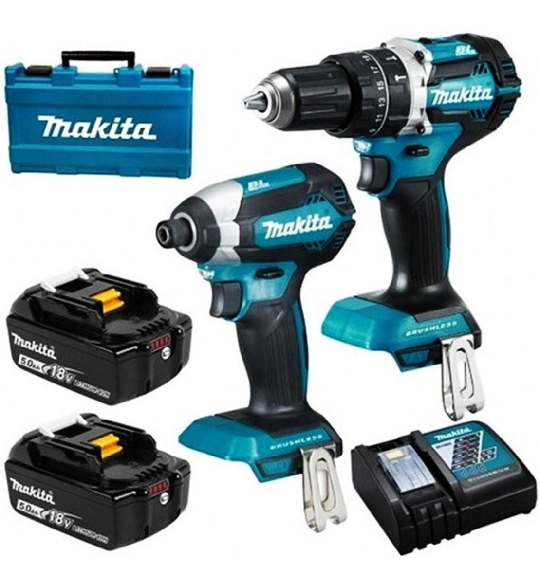 Rotomartillo + Impacto Inalambrico 18v Makita 5ah Dlx2412t