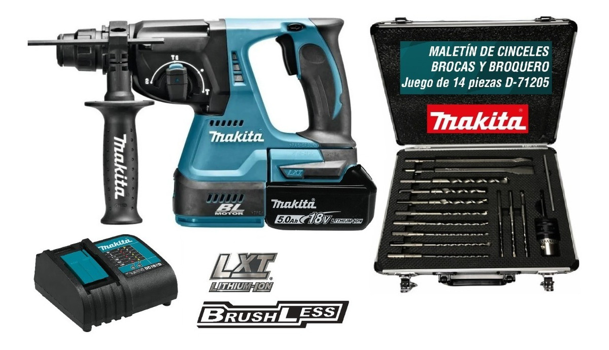 Rotomartillo Inalambrico Makita 18v Sds Plus Dhr242 Bl Acces