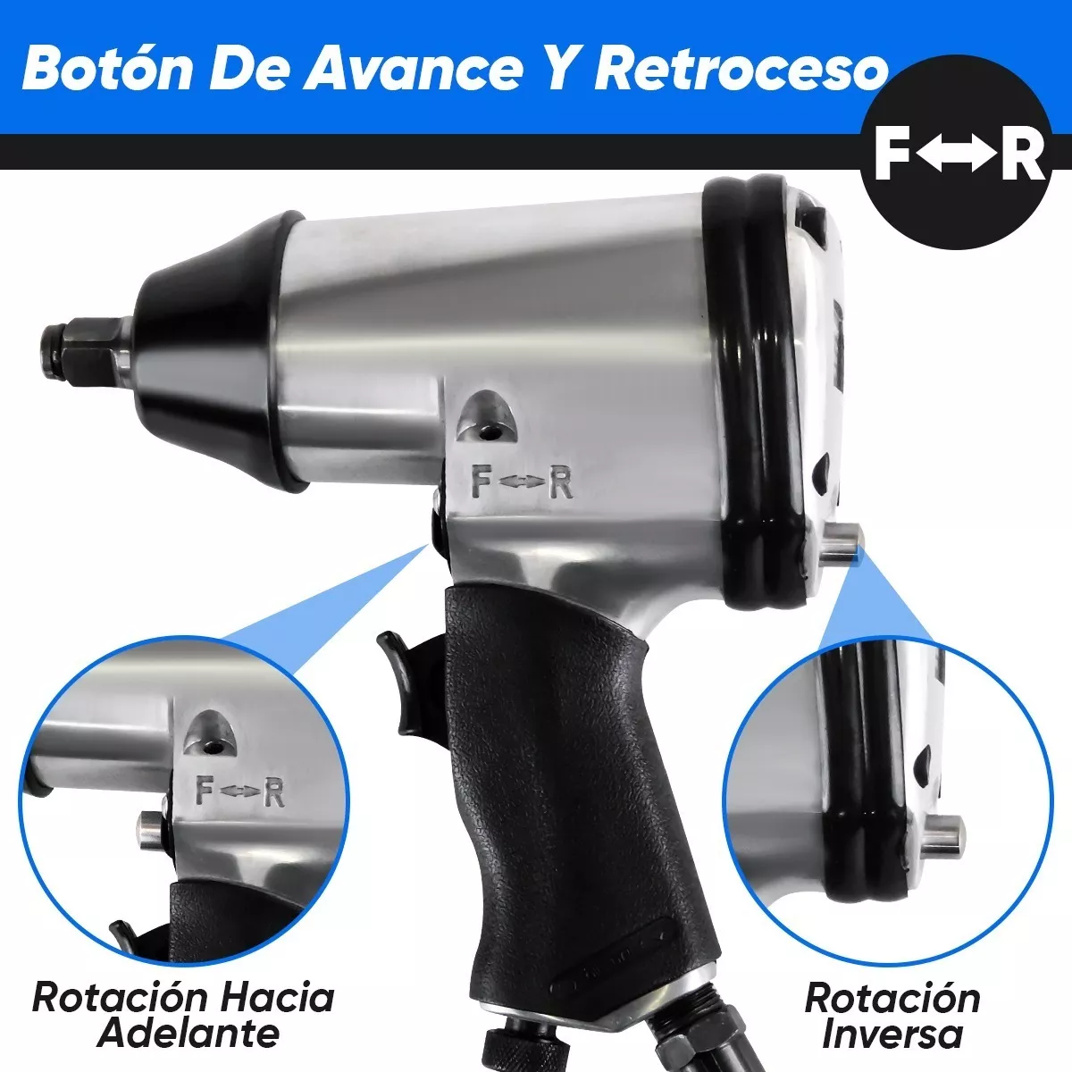 Foto 4 pulgar | Llave De Impacto Pistola Neumática 1/2 Industria C/ 10 Dados Eo Safe Imports Esi-4410 Multicolor