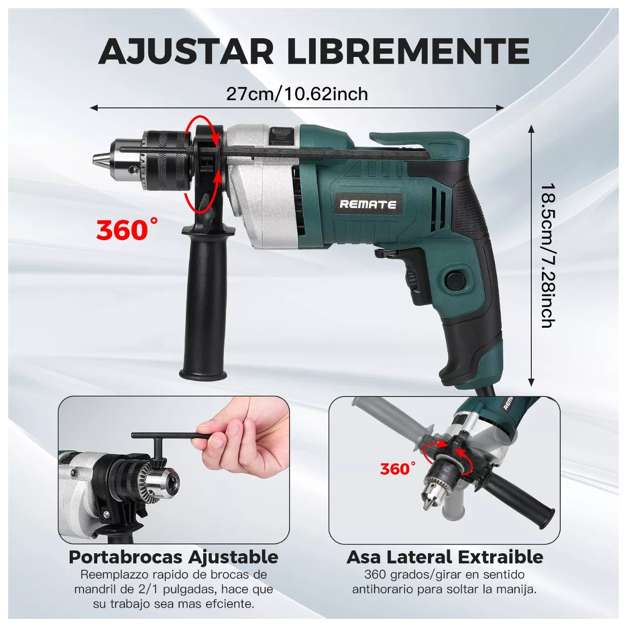 Foto 5 pulgar | Taladro Rotomartillo 1/2 Profesional 710w Kit