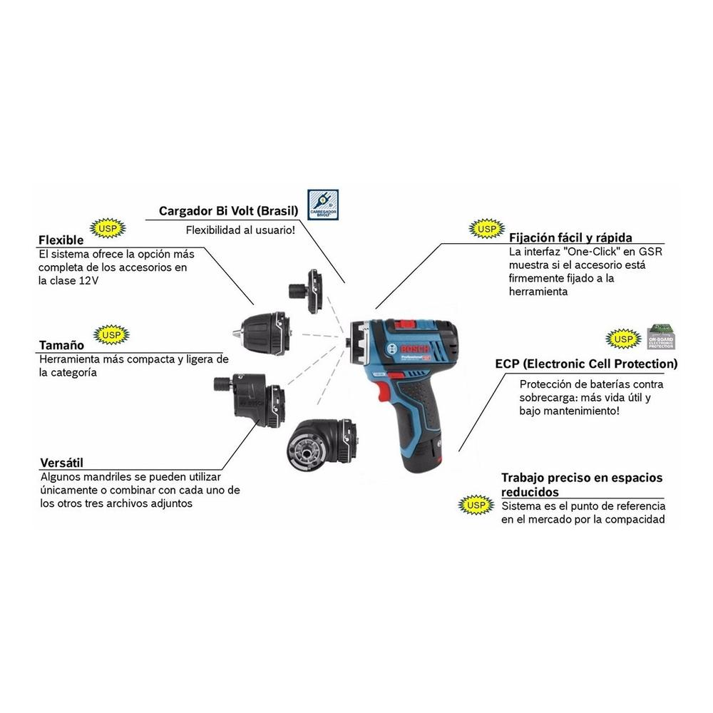 Foto 6 pulgar | Taladro Multi Herramienta Flexiclick 5 En 1 Gsr 12v-15 Bosch