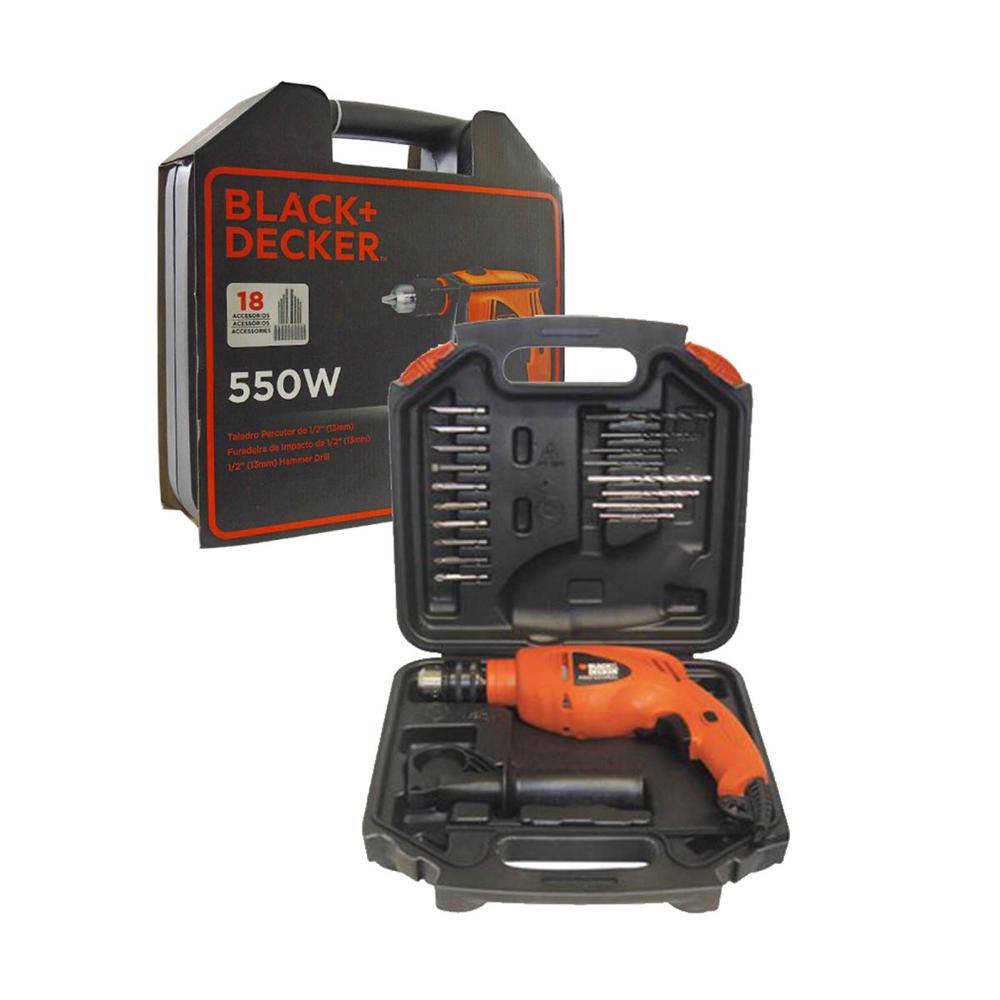 Foto 2 pulgar | Taladro Rotomartillo 1/2'' Black+Decker Hd500k Estuche Y 18 Accesorios