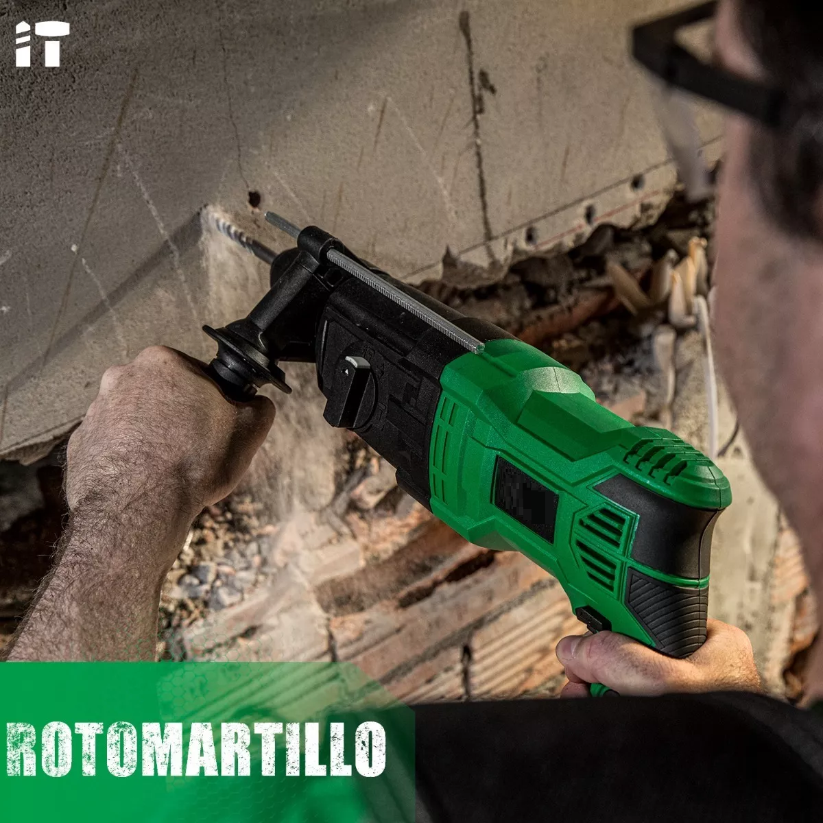 Foto 2 | Rotomartillo Perforador Cincelador 13 pzs. Eo Safe Imports Esi-5397 Verde