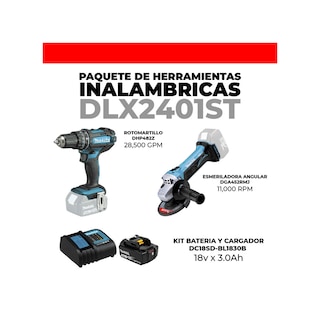 Foto 5 | Taladro Rotomartillo Atornillador + Mini Esmeril Inalámbrico Makita DLX2401ST