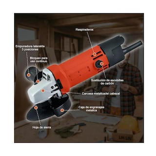 Foto 3 | Taladro Rotomartillo +esmeriladora Con Accesorios 18 Pzs Eo Safe Imports Esi-5937 Rojo