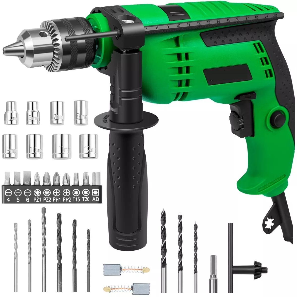 Foto 2 pulgar | Taladro Rotomartillo Eo Safe Imports ESI-5943 color Verde con Brocas 32 Piezas