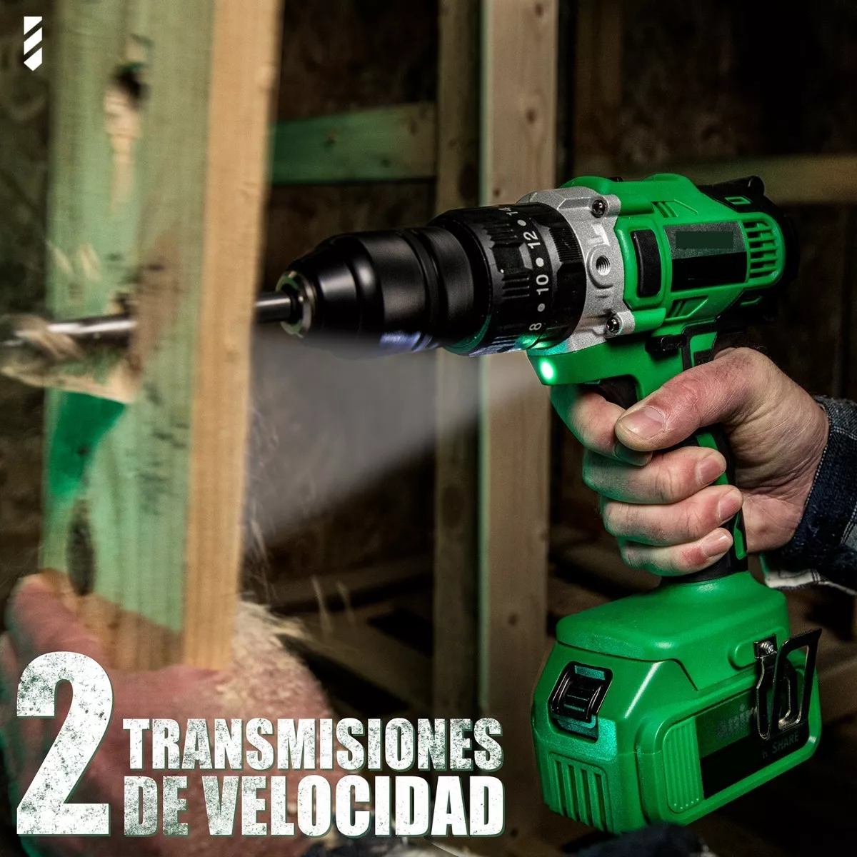 Foto 8 pulgar | Taladro Rotomartillo Eo Safe Imports ESI-7051 color Verde 1/2'' 3.0ah 11 Piezas