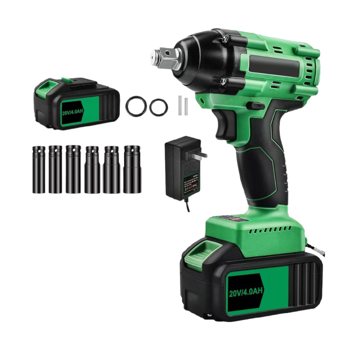 Llave de Impacto Inalámbrica ESI-7100 color Verde 20v 4.0ah 15 Piezas $2,169