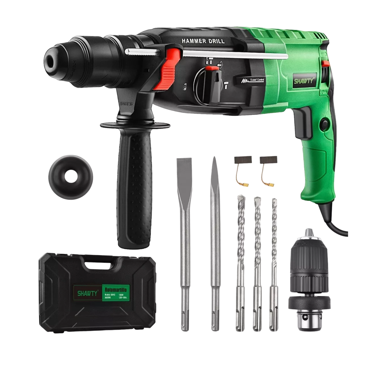 Rotomartillo Concelador BELUG Martillos Demoledor SDS 1050W Negro/Verde