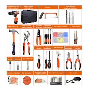 Foto 2 | Kit de Herramientas BELUG con Inalámbricos Taladro Eléctrico 112 Piezas