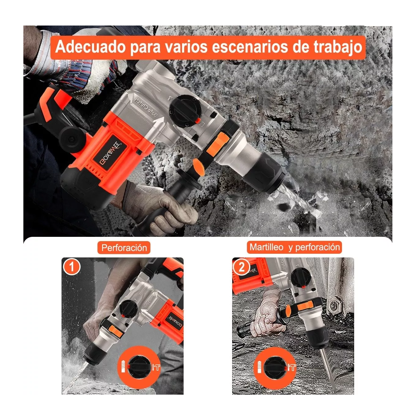 Foto 4 pulgar | Rotomartillo Goxawee Industrial de 1600 W con Accesorios
