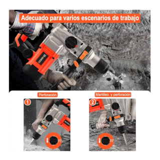 Foto 3 | Rotomartillo Goxawee Industrial de 1600 W con Accesorios