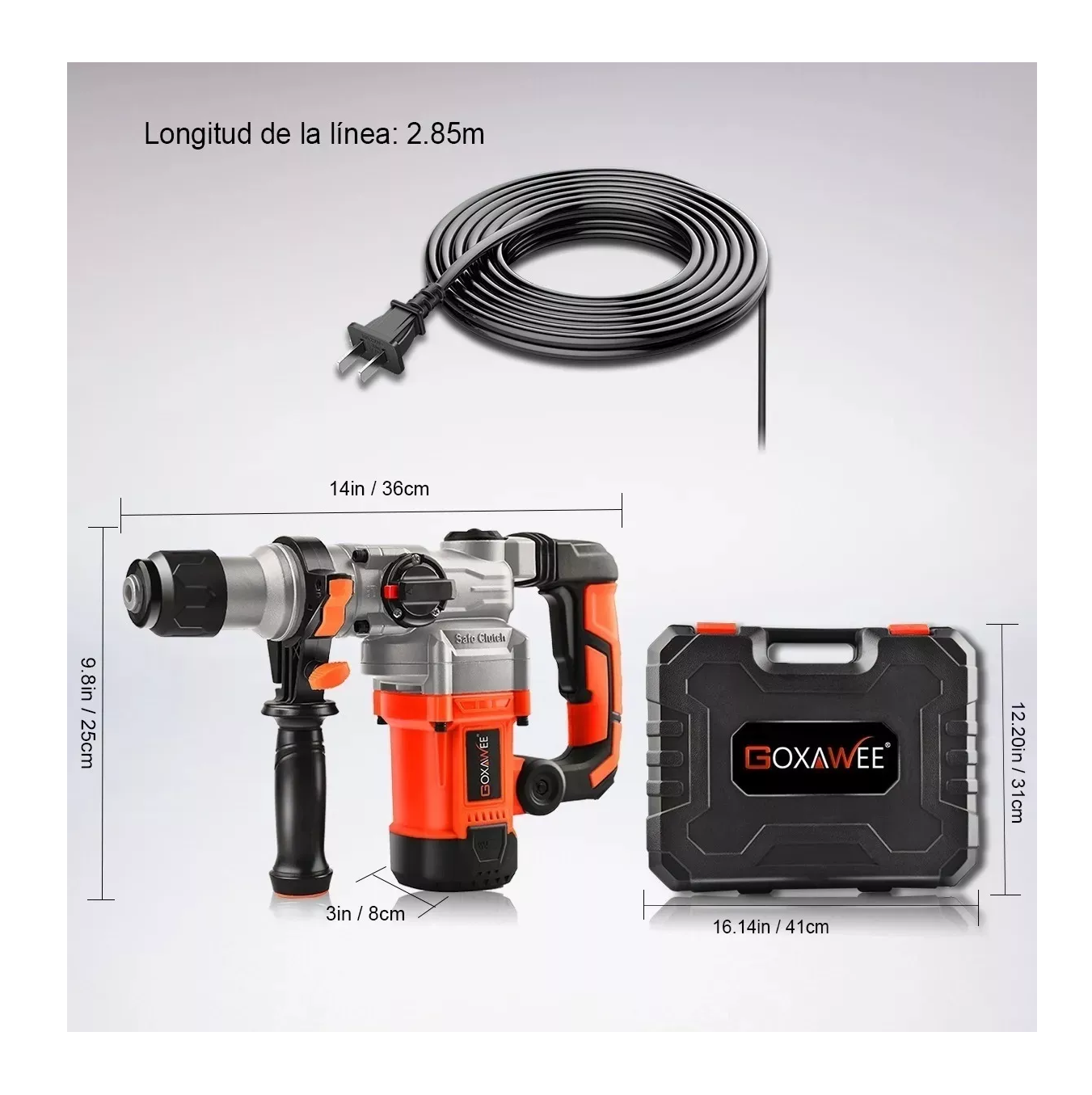 Foto 5 pulgar | Rotomartillo Goxawee Industrial de 1600 W con Accesorios
