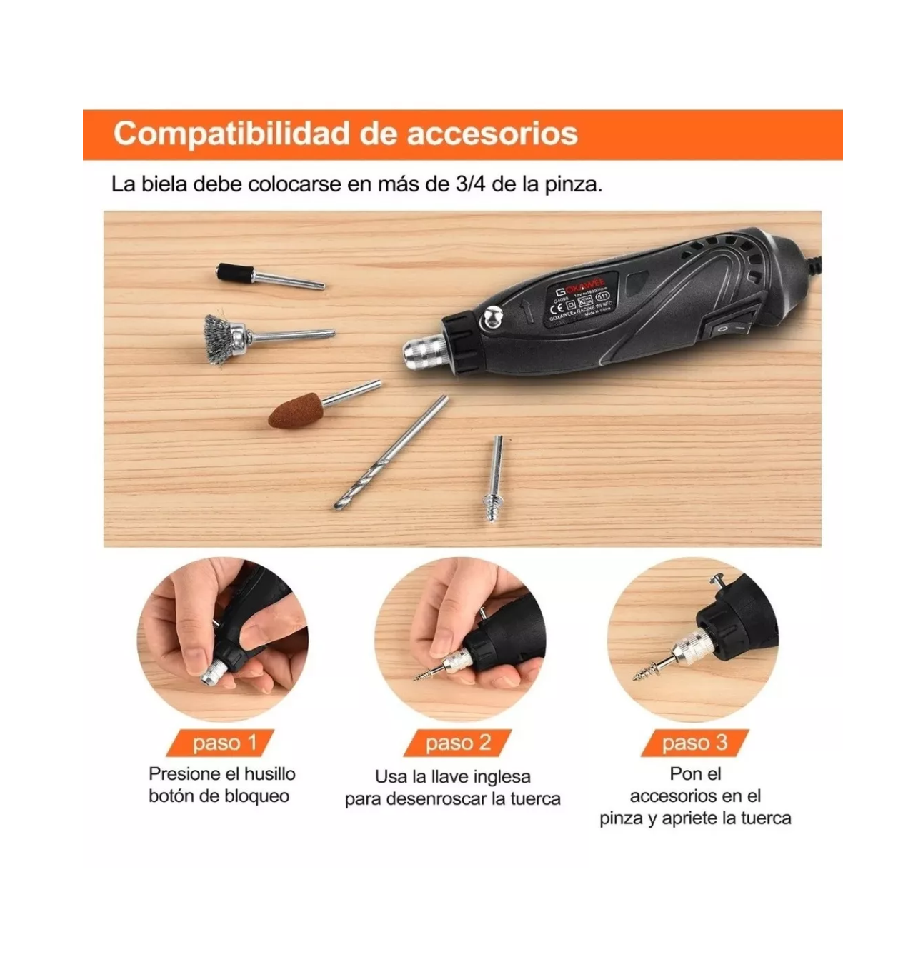 Foto 4 pulgar | Taladro Goxawee Negro con Accesorios