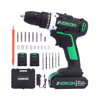 Foto 5 | Taladro Eléctrico Atornillador Inalámbricos 21v 2 Baterías Negro/verde