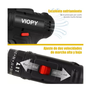 Foto 4 | Taladro Inalámbrico Viopy Negro con Accesorios