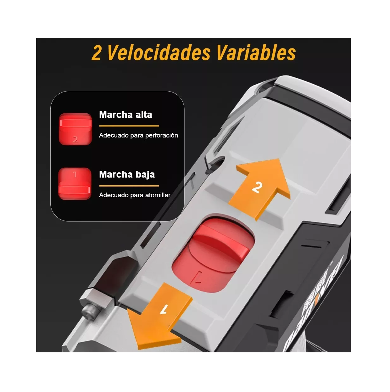 Foto 4 | Taladro Atornillador Nanwei Inalámbrico 2 Baterías de Litio 21 v Gris y Negro