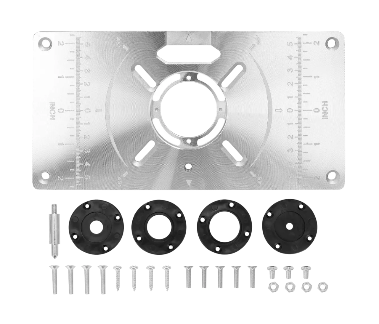 Mesa Router Multifuncional Inserto Placa Carpintería Belug Plateada