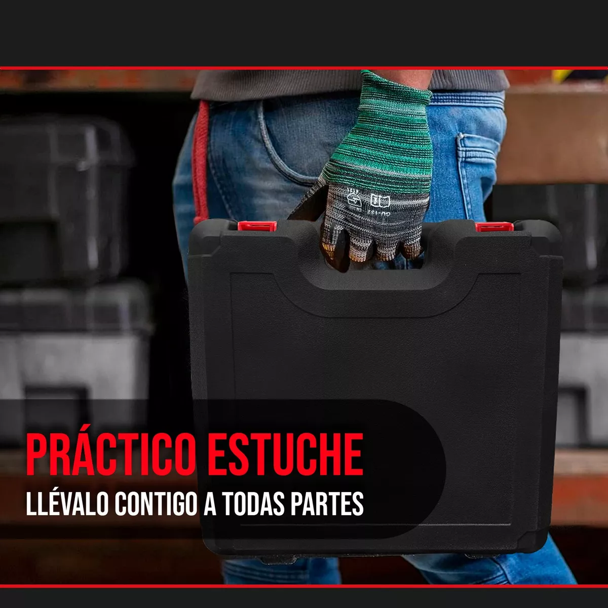 Foto 4 pulgar | Kit Taladro Y Amoladora De 800w Con Accesorios Eo Safe Imports Esi-12004 Negro