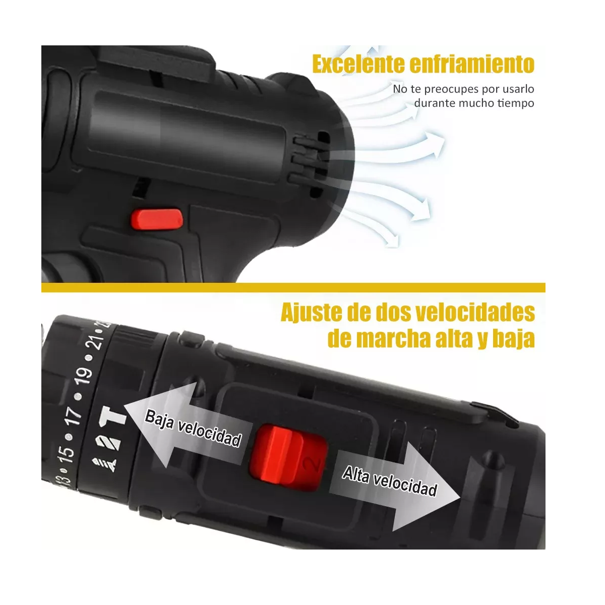 Foto 3 | Taladro Inalambrico Con 2 Batería De Litio Eo Safe Imports Esi-12005  Negro