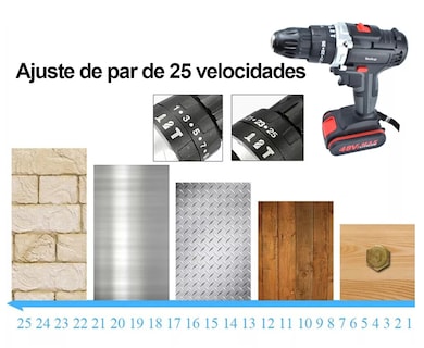 Foto 5 | Taladro De Impacto Eléctrico Inalámbrico 48v Con 2 Baterías Negro Belug