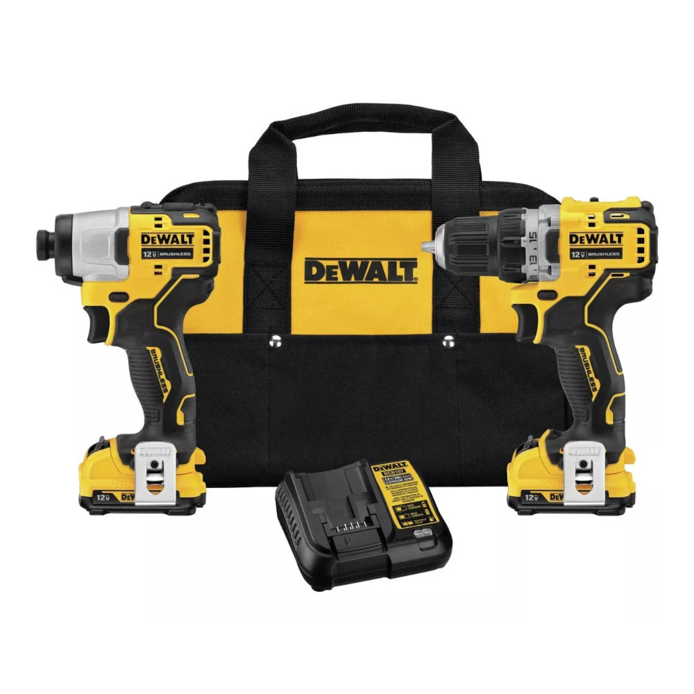 Kit De Taladro Inalambrico Dewalt Sin Escobilla Y Destornillador De Impacto 12v Max