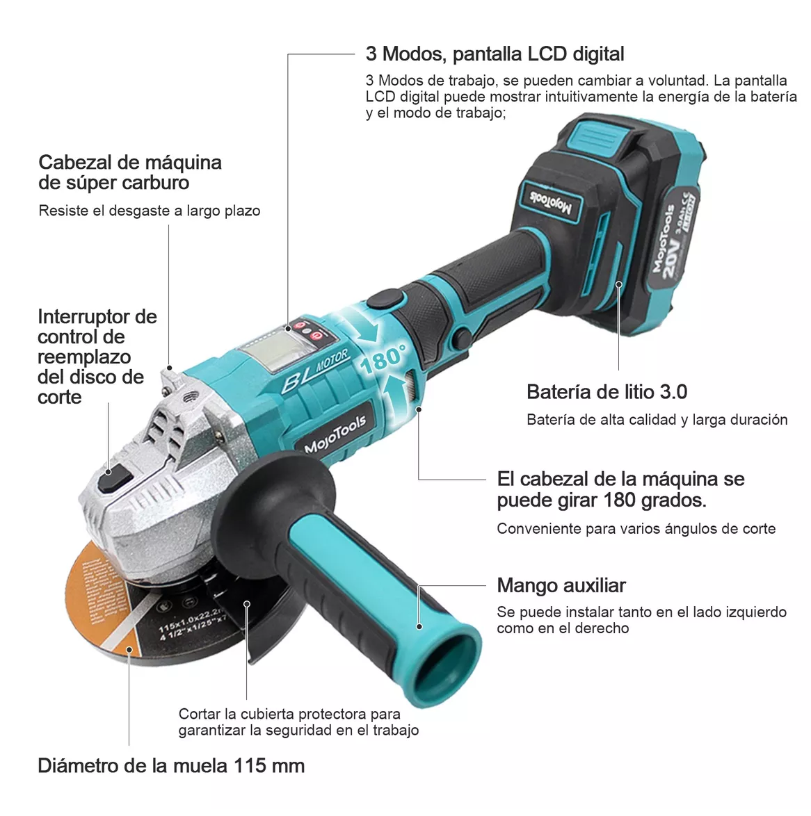 Foto 4 | Taladro Inalámbrico Esmeril Angular Y Llave Eléctrica