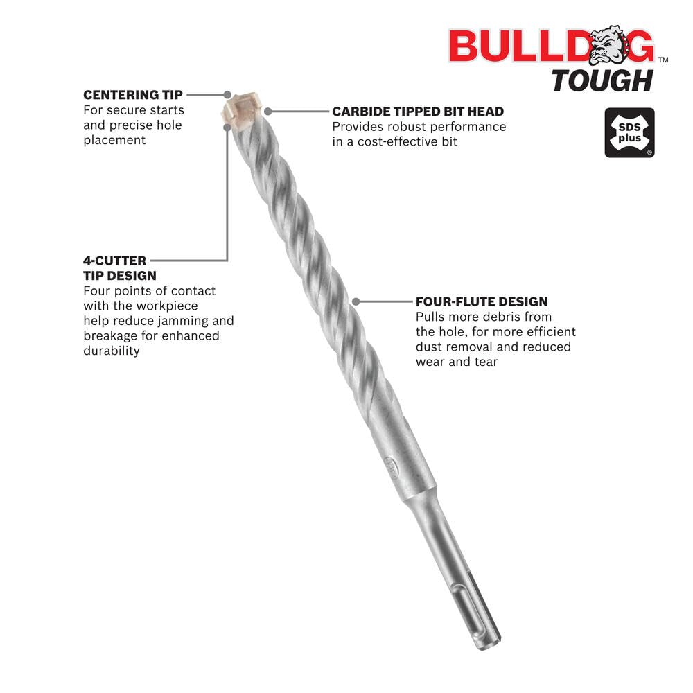 Foto 3 pulgar | Broca Perforadora Bosch Hc4c2055 Sds-plus  Bulldog™ Tough - Venta Internacional.