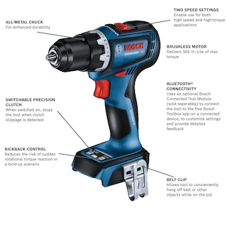Foto 2 | Taladro/destornillador Bosch Gsr18v-800cn 18v Sin Escobillas 1/2'' - Venta Internacional.