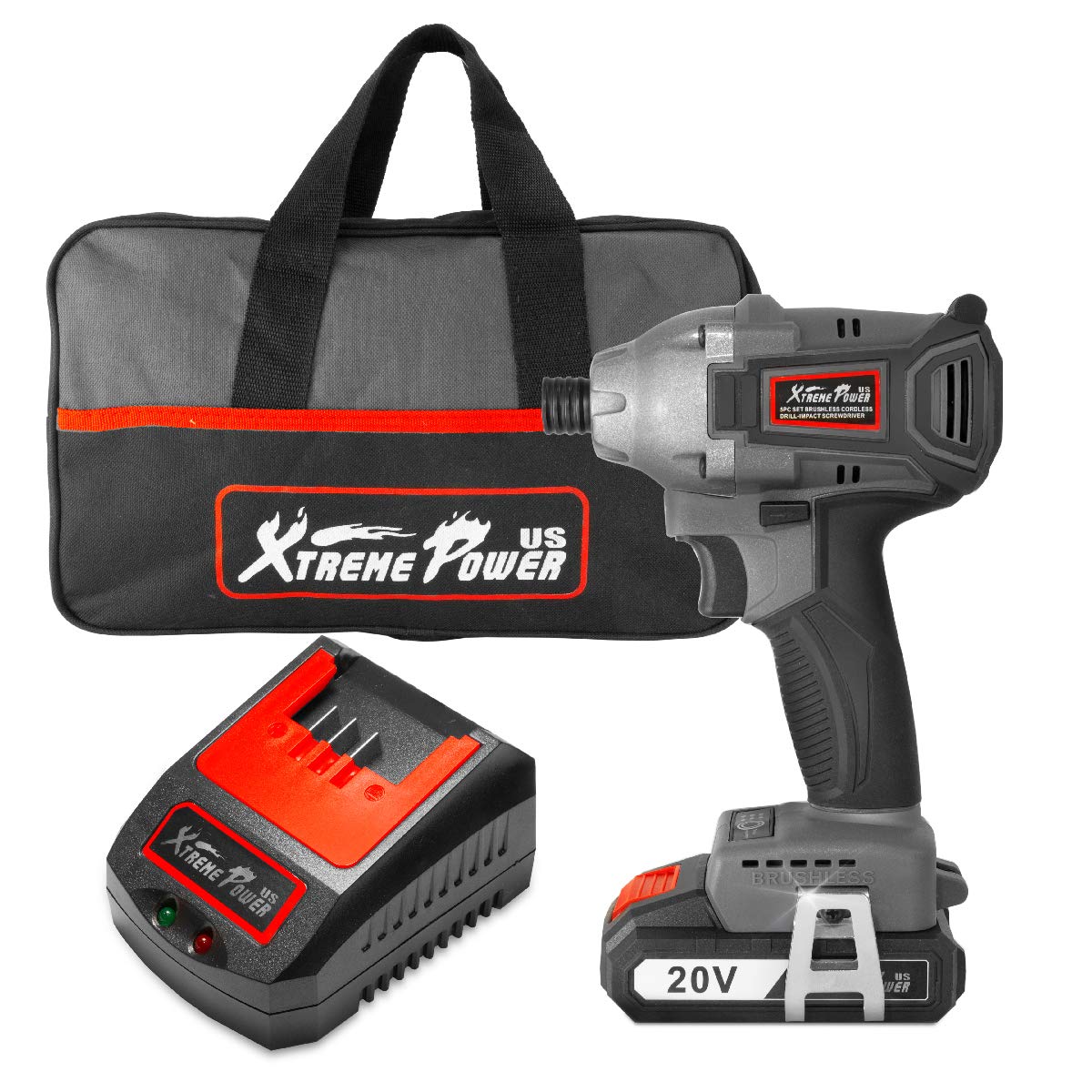 Controlador De Impacto Inalámbrico Xtremepowerus, 20 V, Máx. 1590 Pulgadas/libras - Venta Internacional.