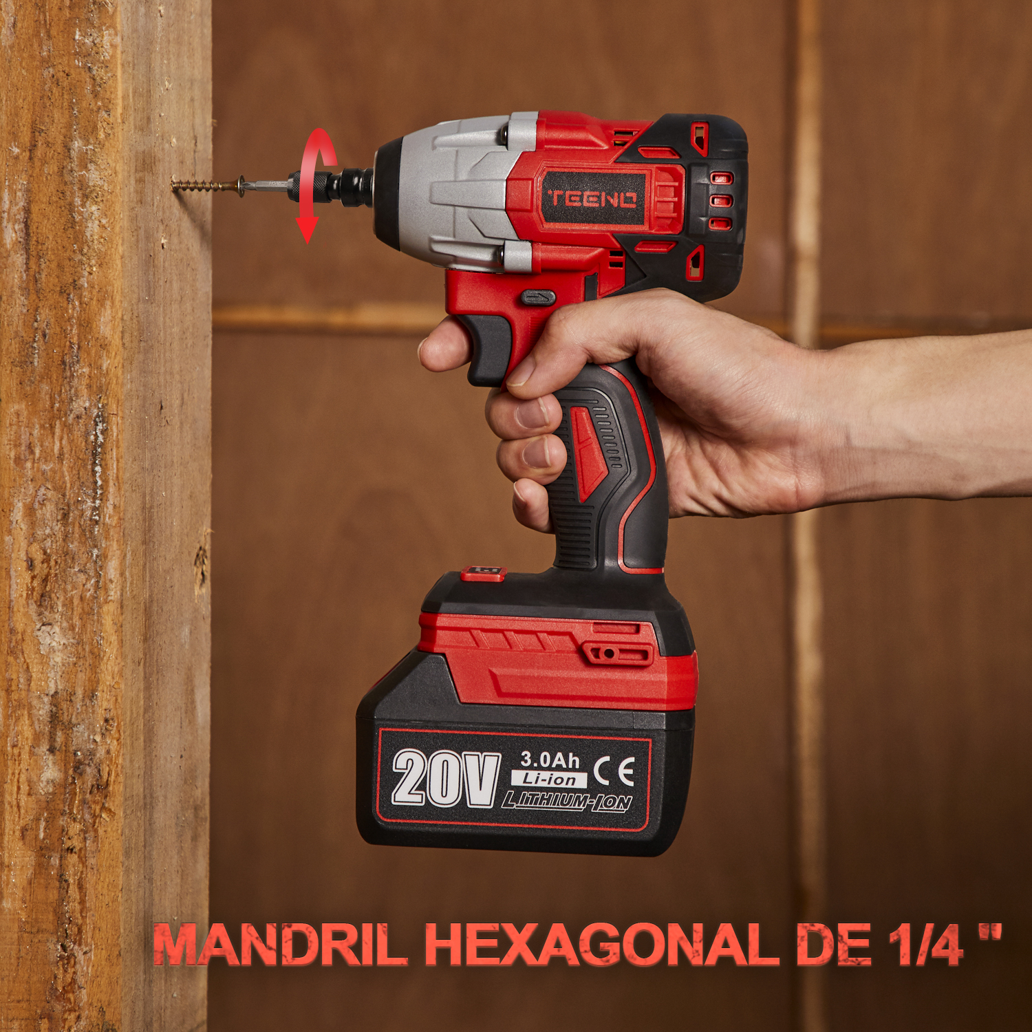 Foto 7 | Llave de Impacto Inalámbrica Teeno 20 V 3ah Pro 3799