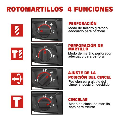 Foto 3 | Martillo Perforador Teeno Pro920 800w 0-900rpm