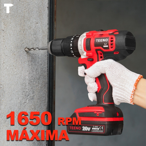 Foto 5 | Perforador Inalámbrico Teeno-916, 20 V 1/2 1 X 2,0 Ah, Iones De Litio